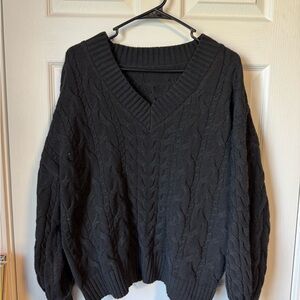 Black Cable Knit Sweater